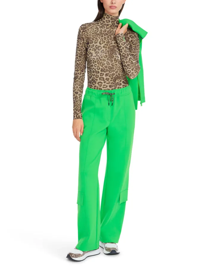 Marc Cain Leo Print Mesh Turtleneck