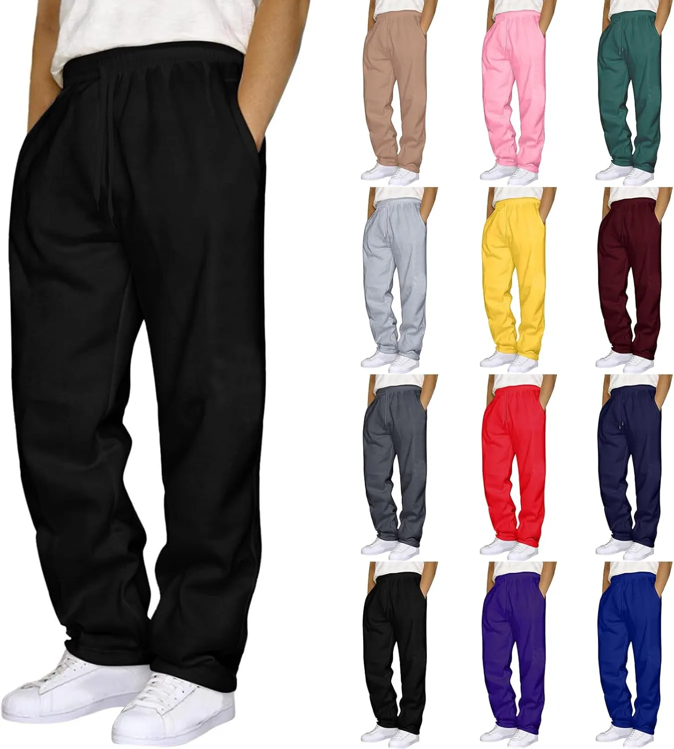 Mens Casual Pants- Slim Fit, Stretch - Comfortable Trousers with Multi-Pocket,Solid Color, Business, Casual