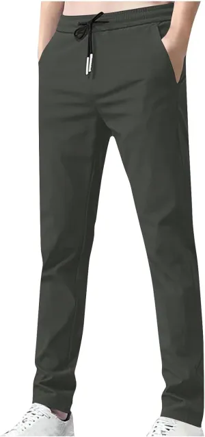 Mens Slim Fit White Jogger Pants for Sports and Casual Wear Comfortable Athletic Lounge Pants