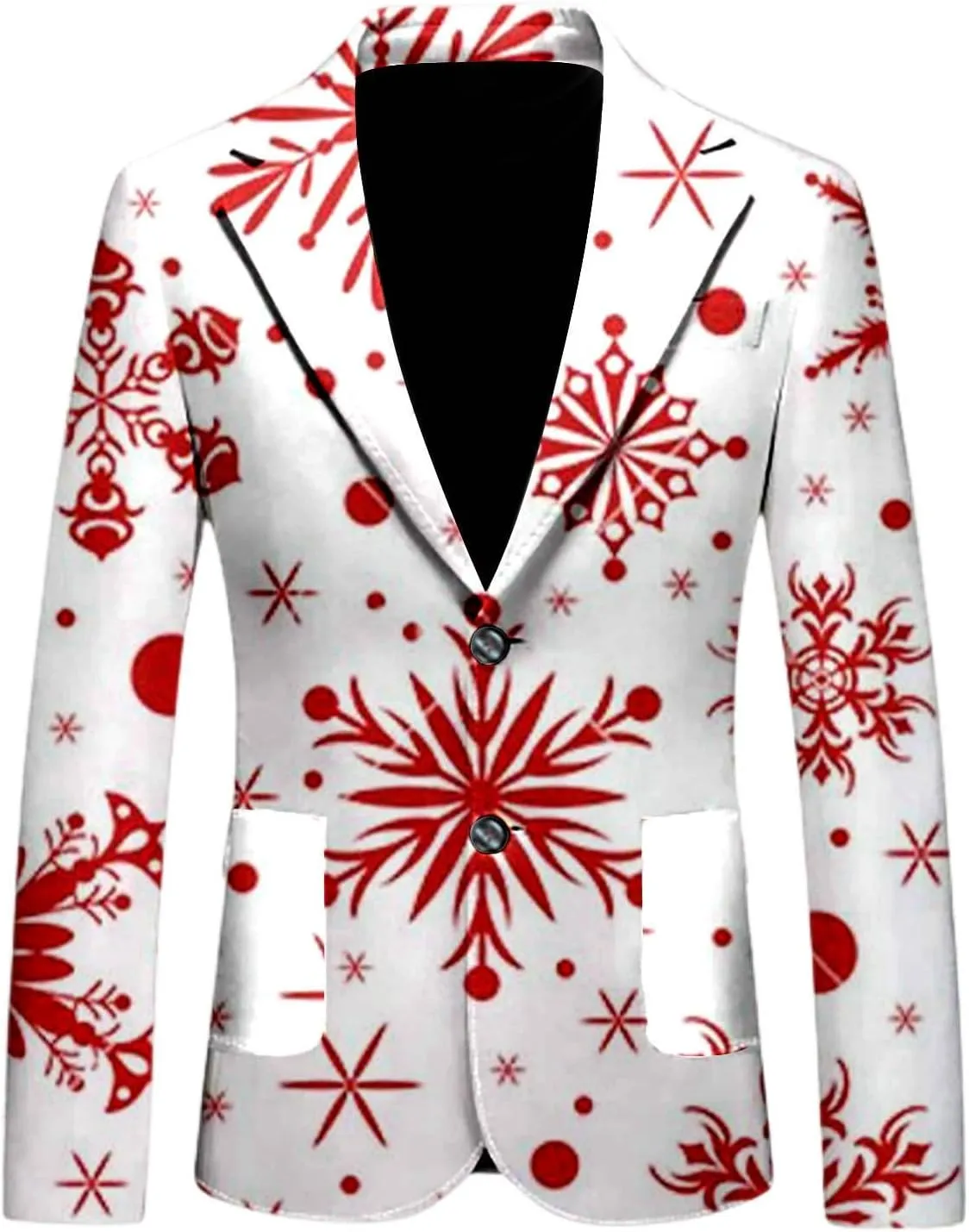 Mens Ugly Christmas Blazer Coats Lapel Party Jacket Xmas Tuxedo Jacket for Prom Wedding