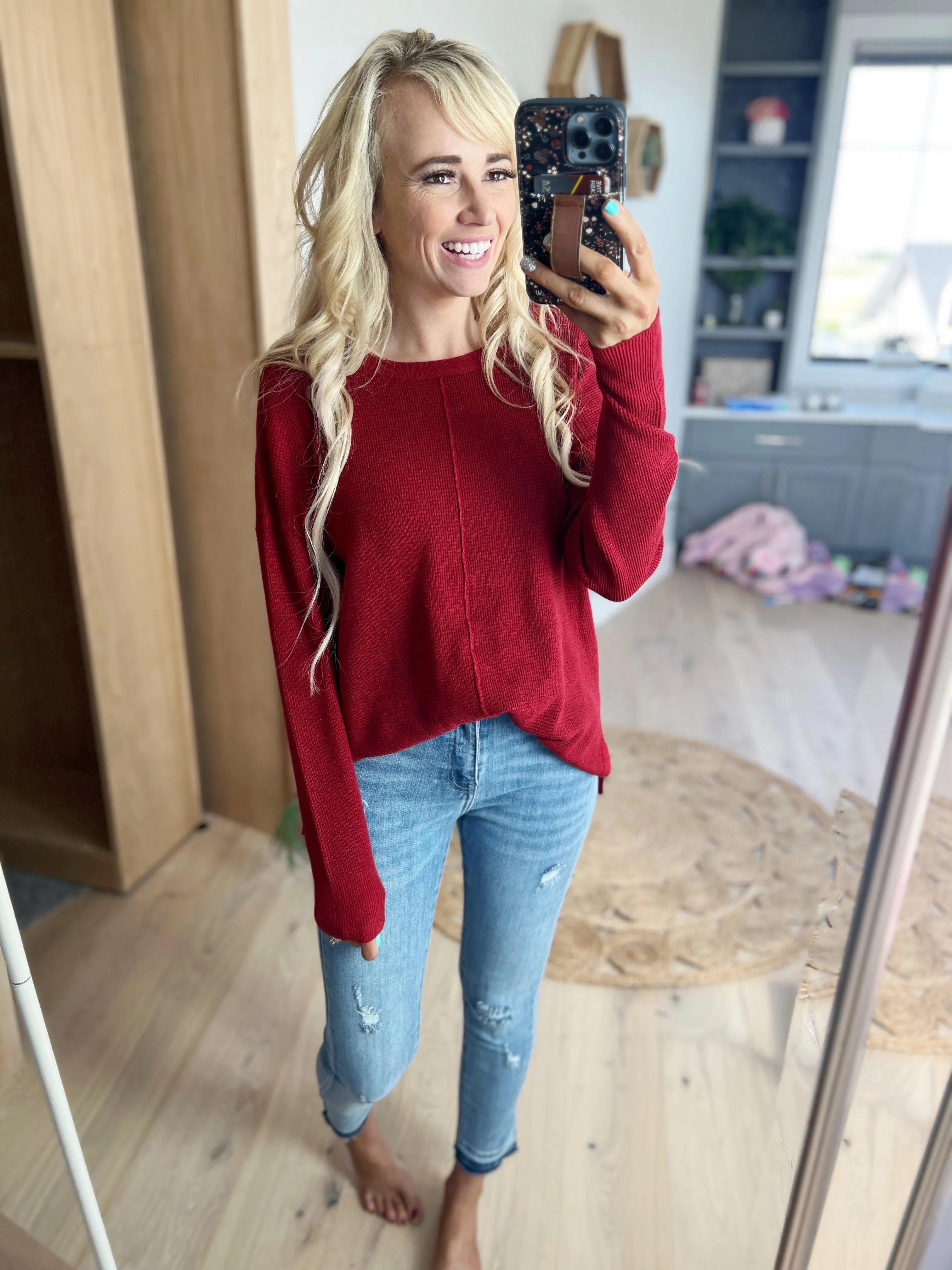 Mess Maker Sweater in Brick Red