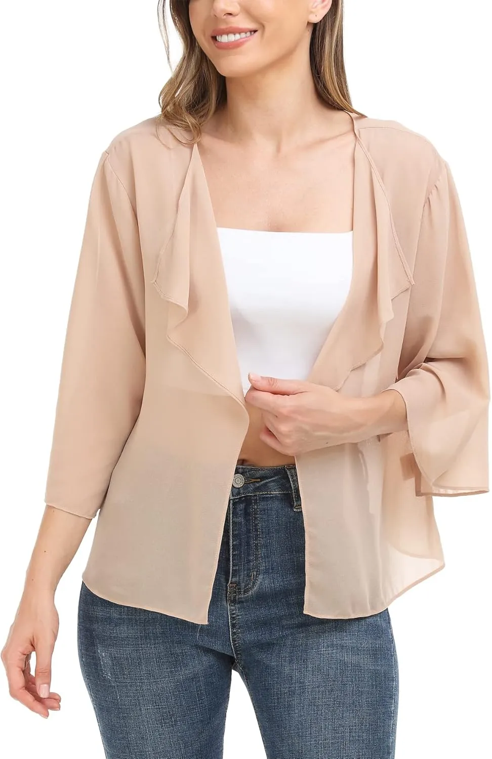 MISS MOLY Women Summer Bolero Shrug Cardigans Chiffon Loose Kimono Lightweight Shawl Cape Cover Ups