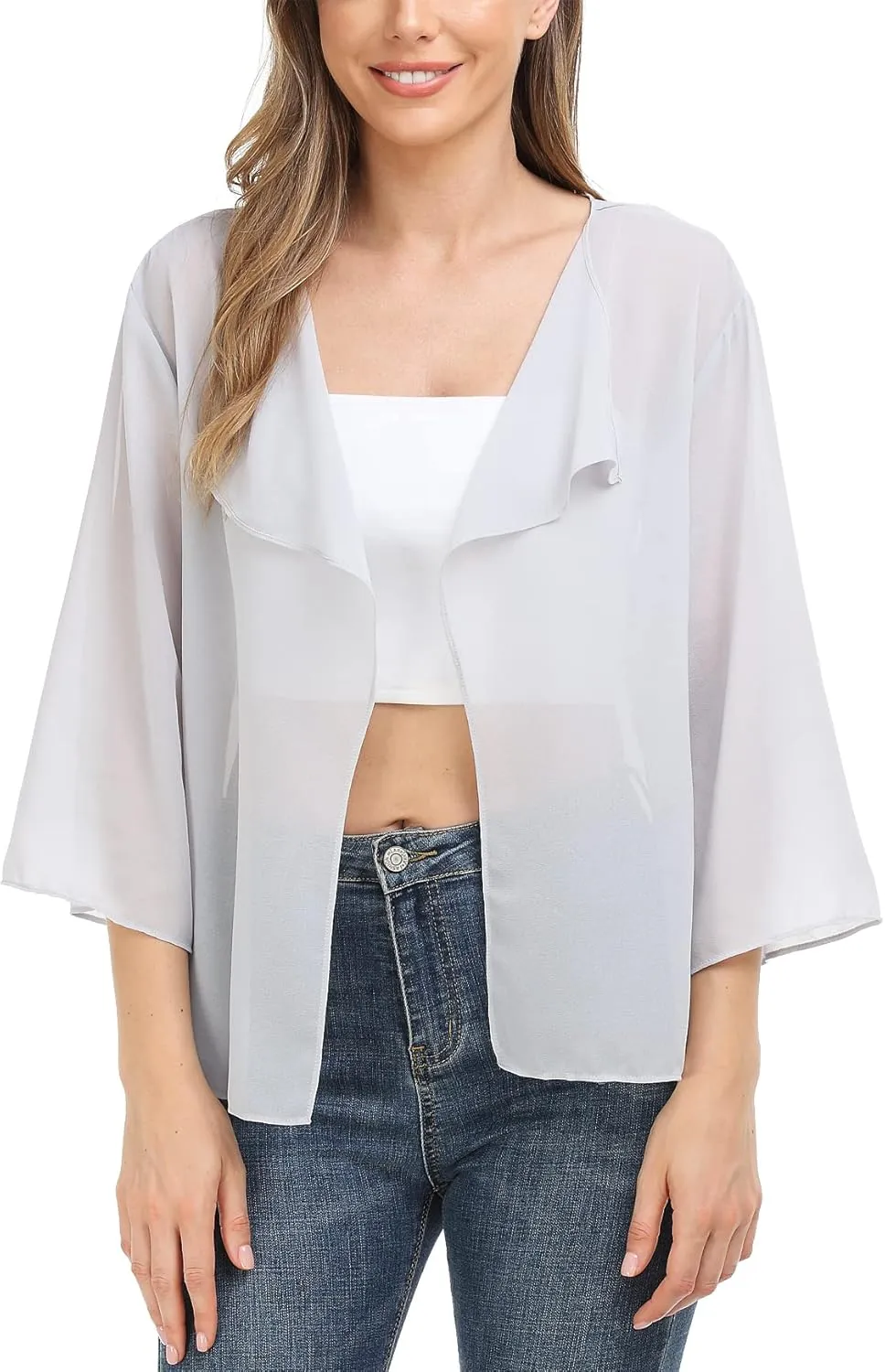 MISS MOLY Women Summer Bolero Shrug Cardigans Chiffon Loose Kimono Lightweight Shawl Cape Cover Ups
