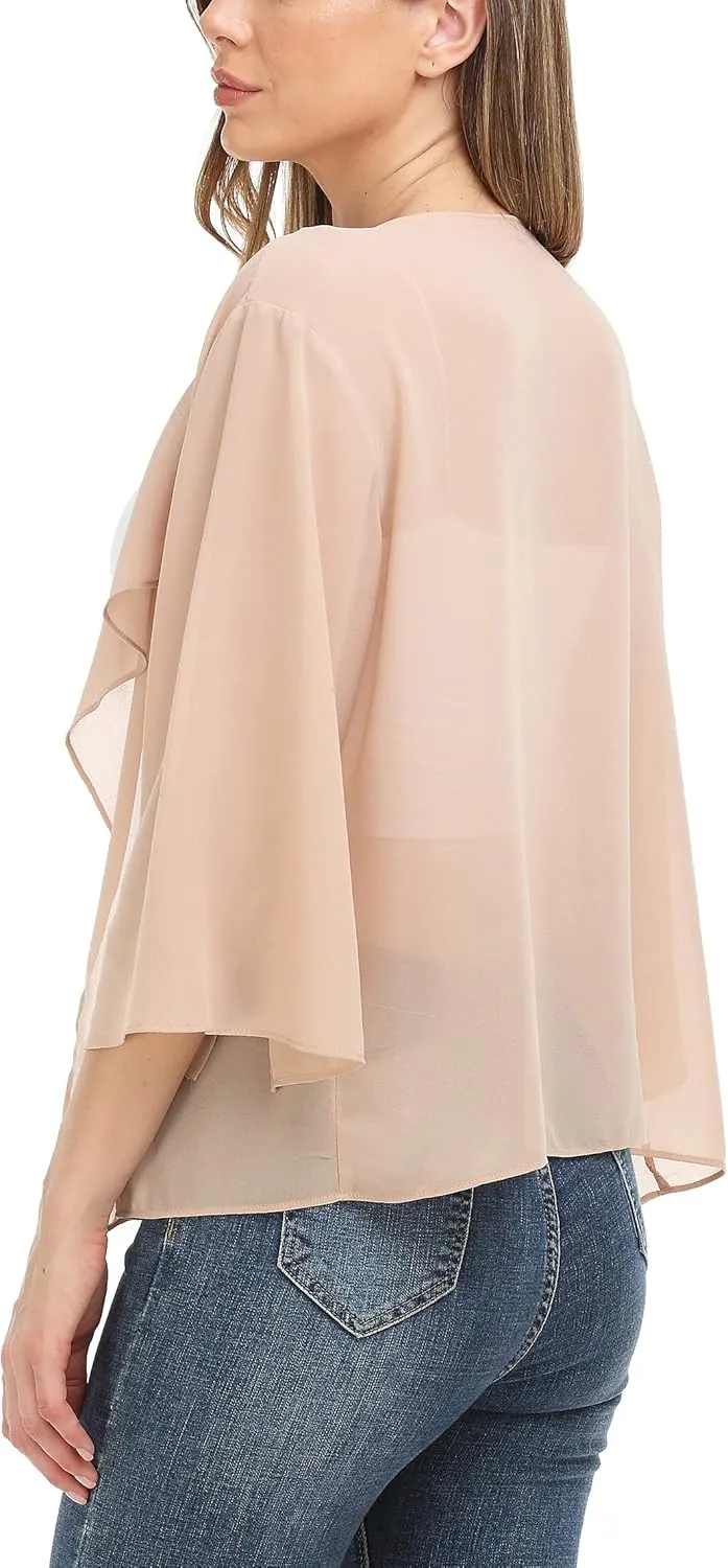 MISS MOLY Women Summer Bolero Shrug Cardigans Chiffon Loose Kimono Lightweight Shawl Cape Cover Ups