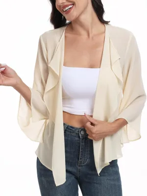 MISS MOLY Women Summer Bolero Shrug Cardigans Chiffon Loose Kimono Lightweight Shawl Cape Cover Ups
