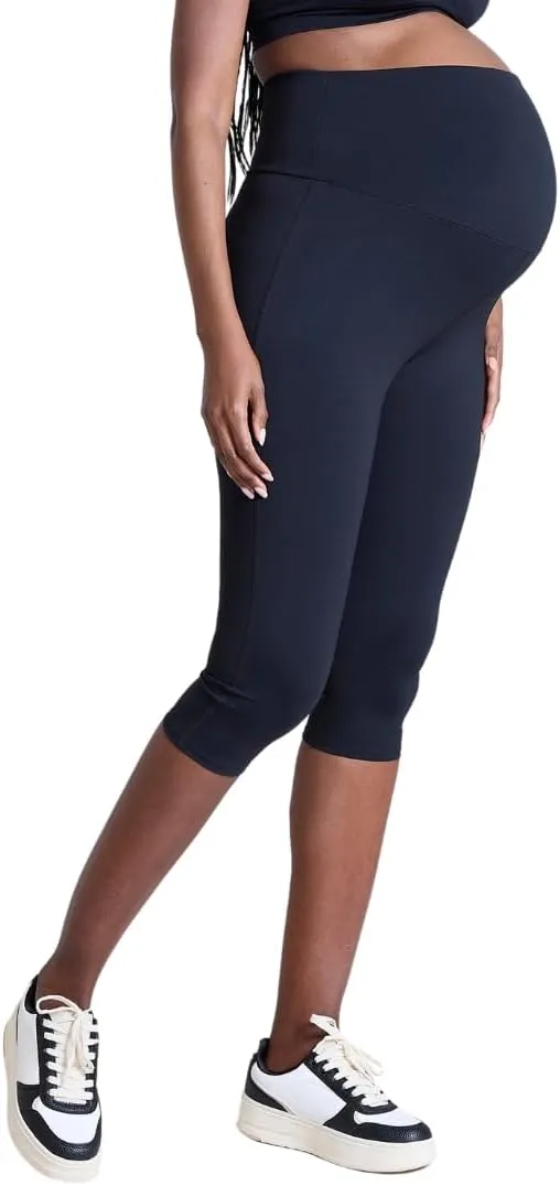 Motherhood Maternity Women's Over The Belly Active Capri Pregnancy Legging