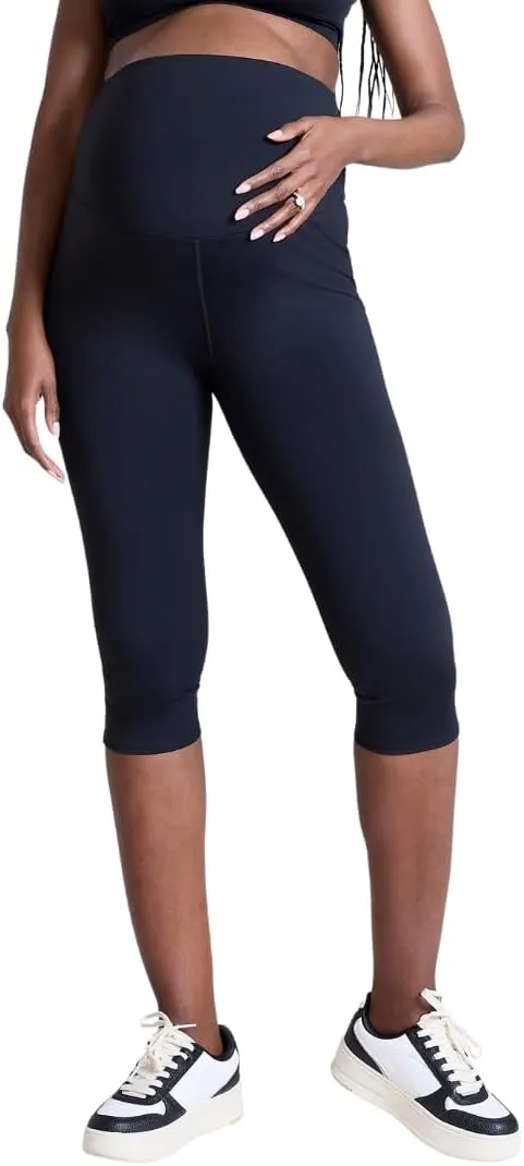 Motherhood Maternity Women's Over The Belly Active Capri Pregnancy Legging