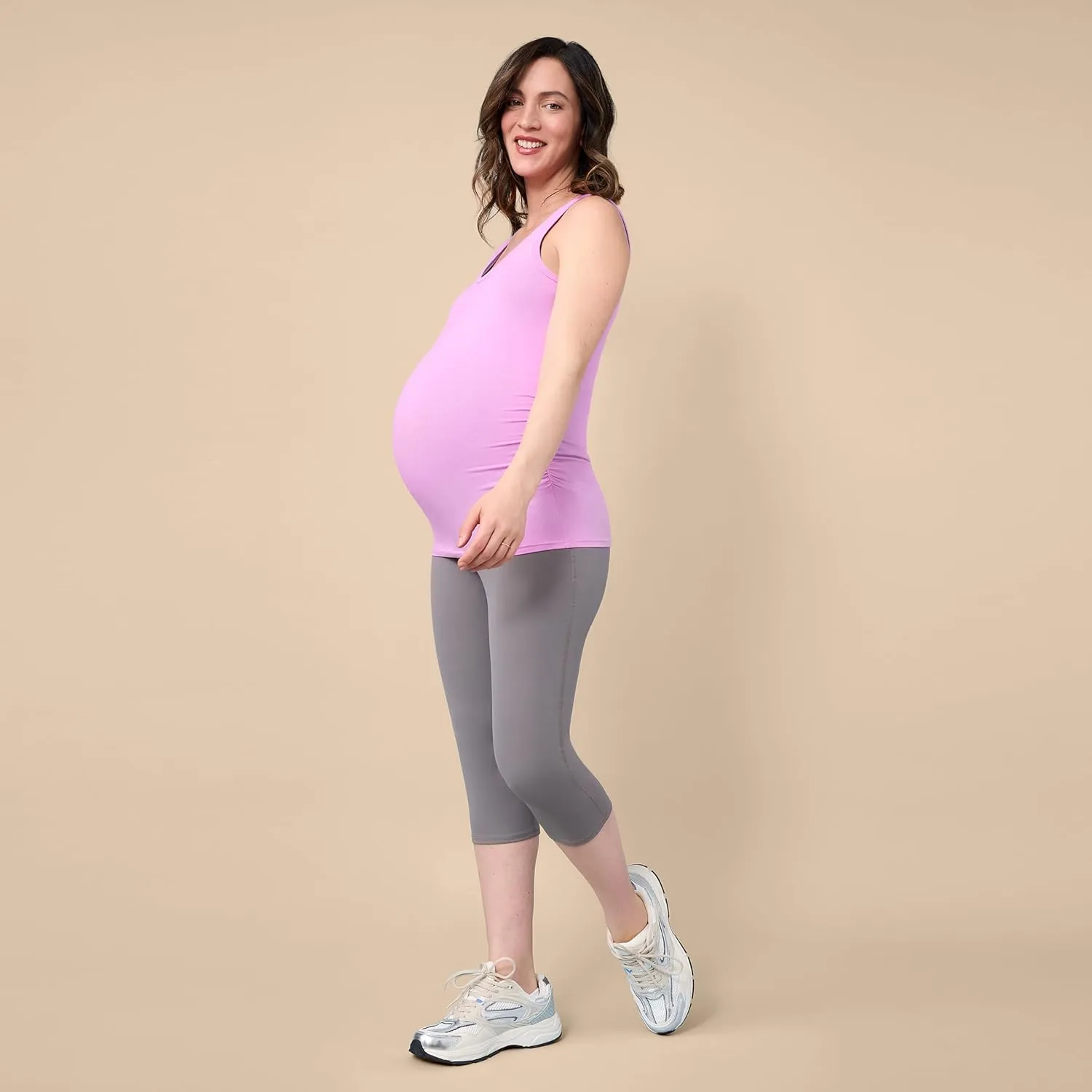 Motherhood Maternity Women's Over The Belly Active Capri Pregnancy Legging