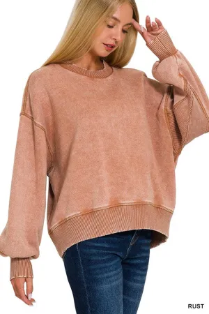 Movies And Chill Rust Acid Washed Pullover