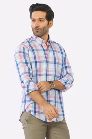 Multicolor Windowpane Check Casual Shirt