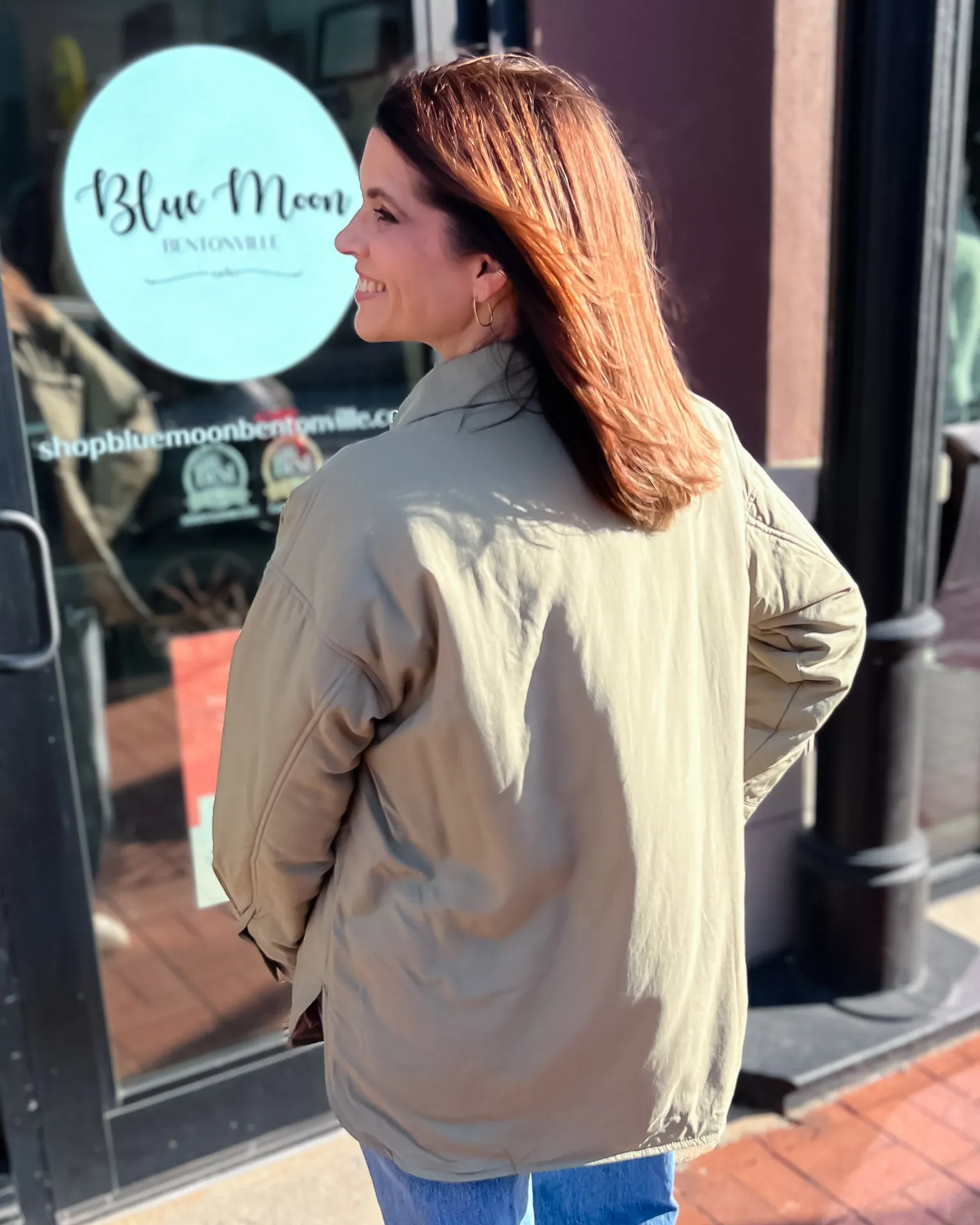 Olive Oversized Padded Shacket