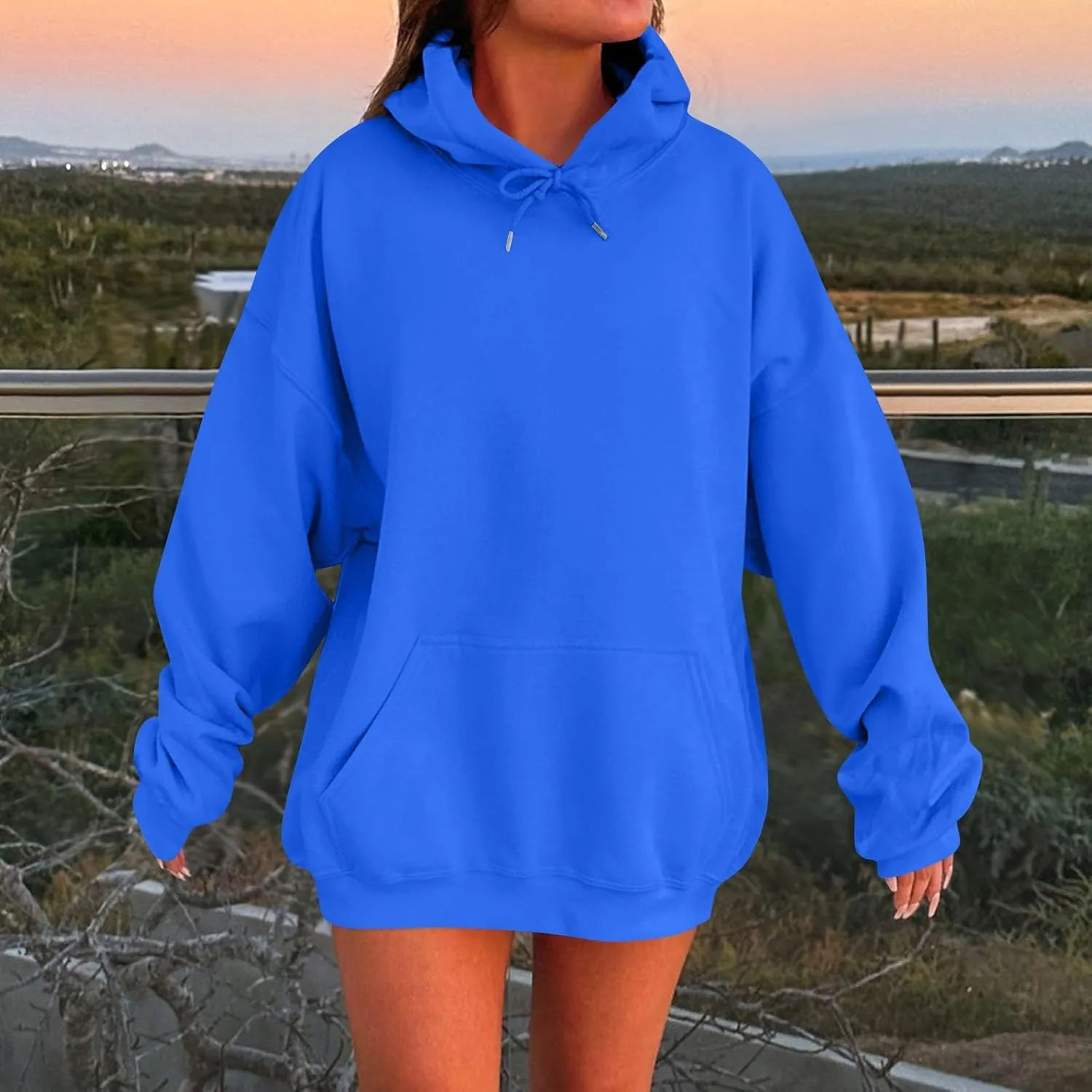 Oversized Hoodies for Women Plus Size Comfy Fleece Sweatshirts with Pockets Y2K Loose Long Sleeve Pullover Sweater