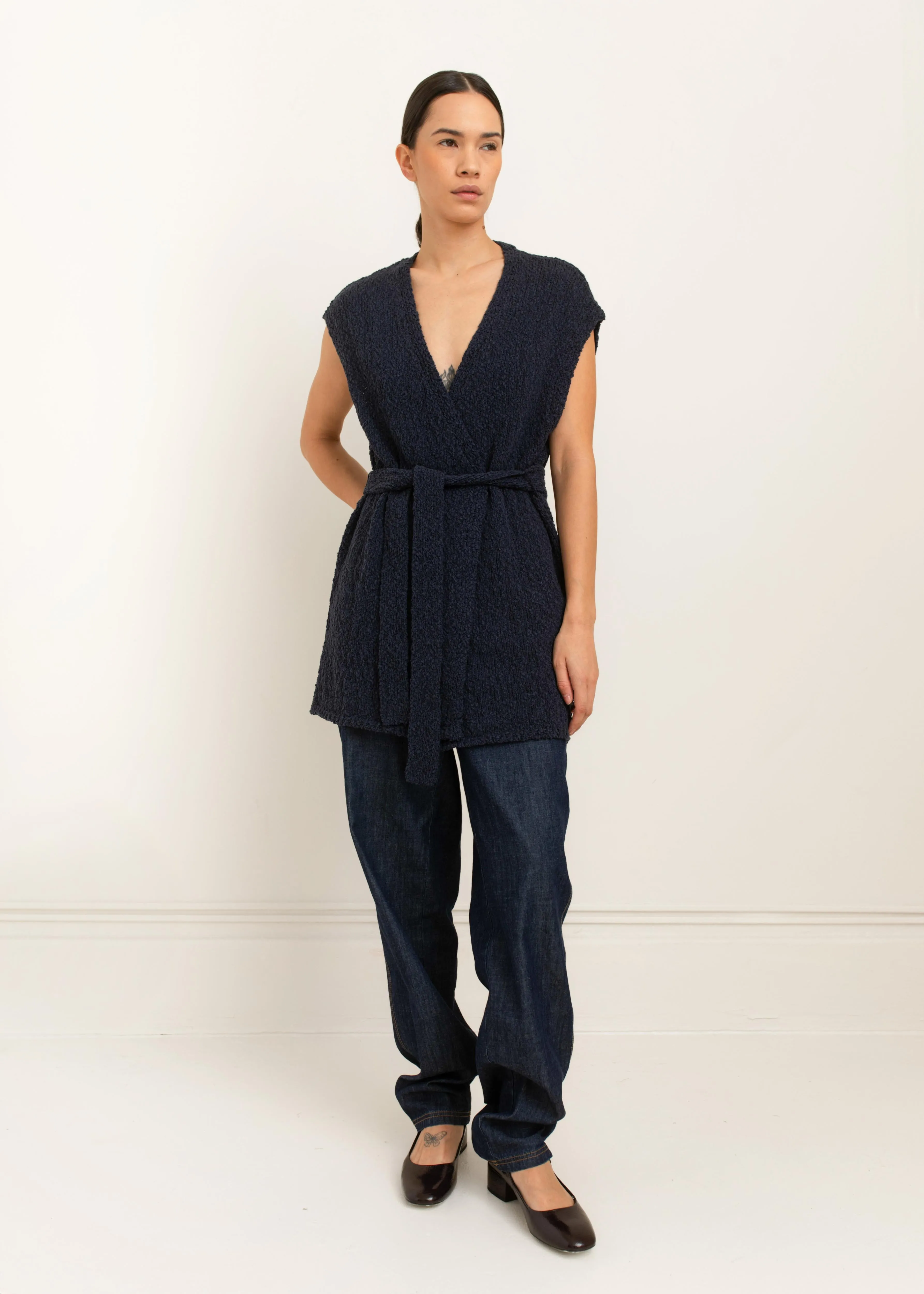 PEARL BELTED VEST