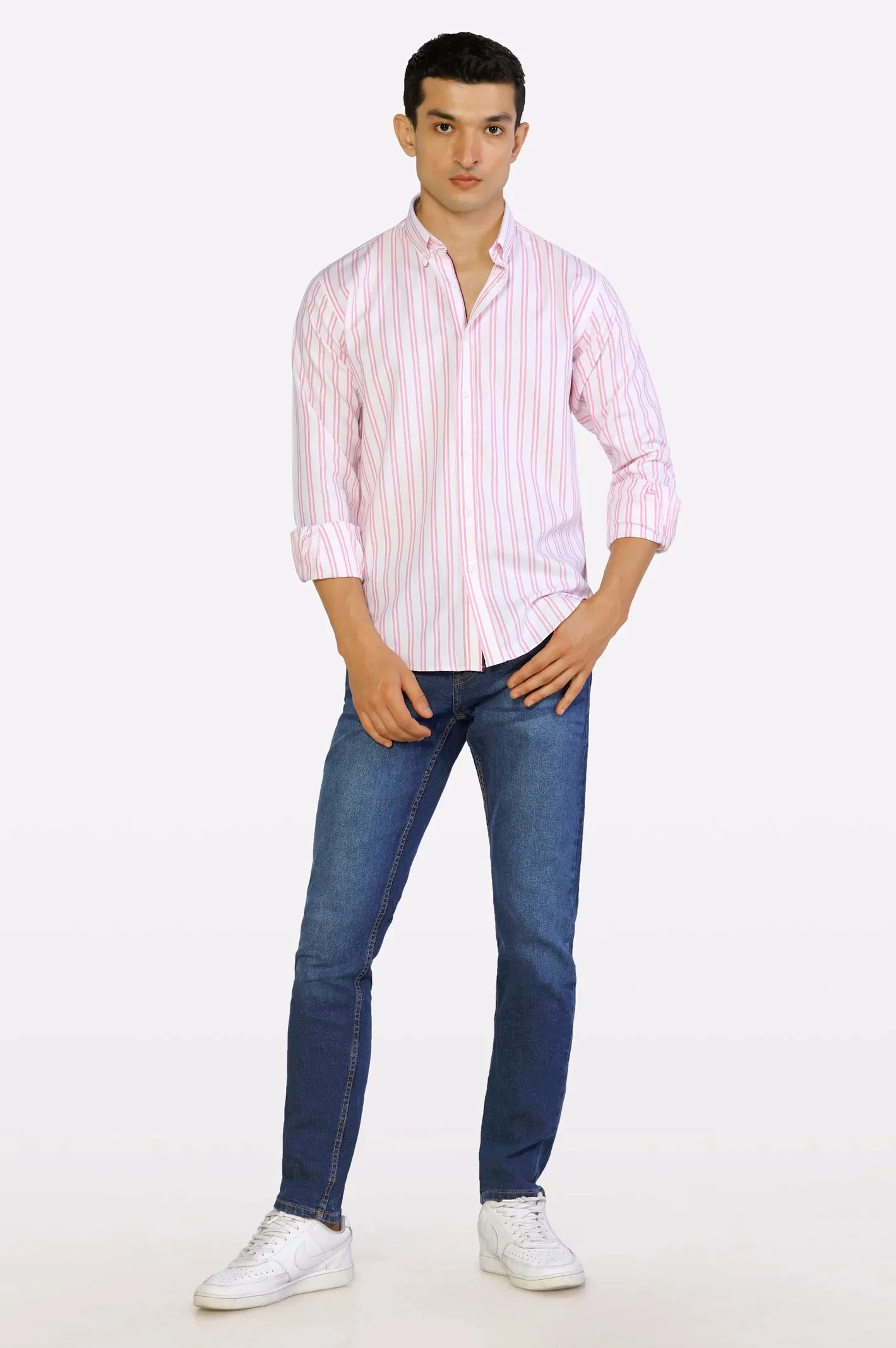 Pink Bengal Stripe Casual Shirt