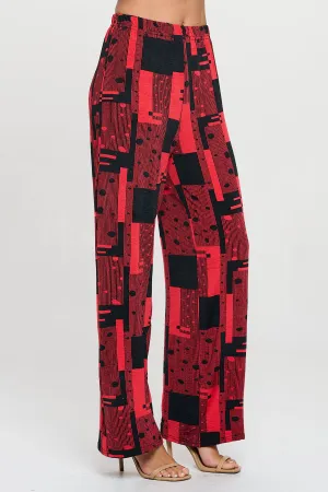 Plus Size Venechia Pleated Flared Pants-5042VP-AXP1-W462