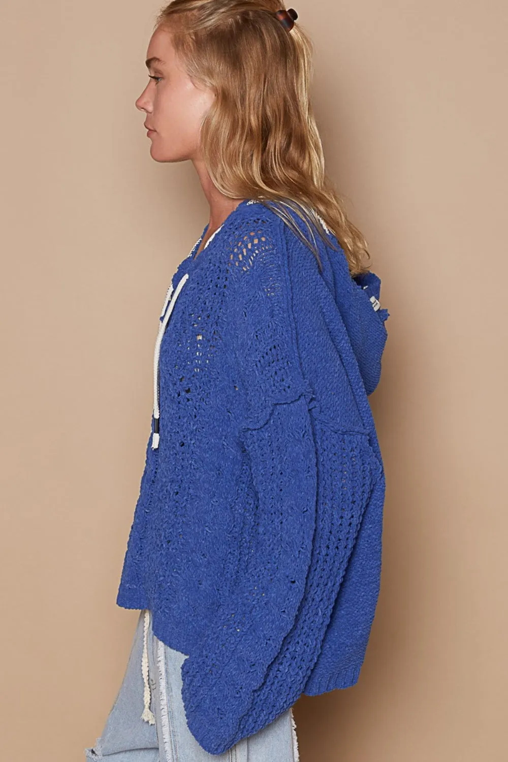 POL Hooded Chenille Sweater