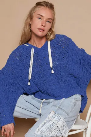 POL Hooded Chenille Sweater