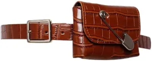 PU Leather Belt Fanny Pack Crocodile Pattern Removable Belt Envelope Waist Purse Waist Pouch Belt Bag
