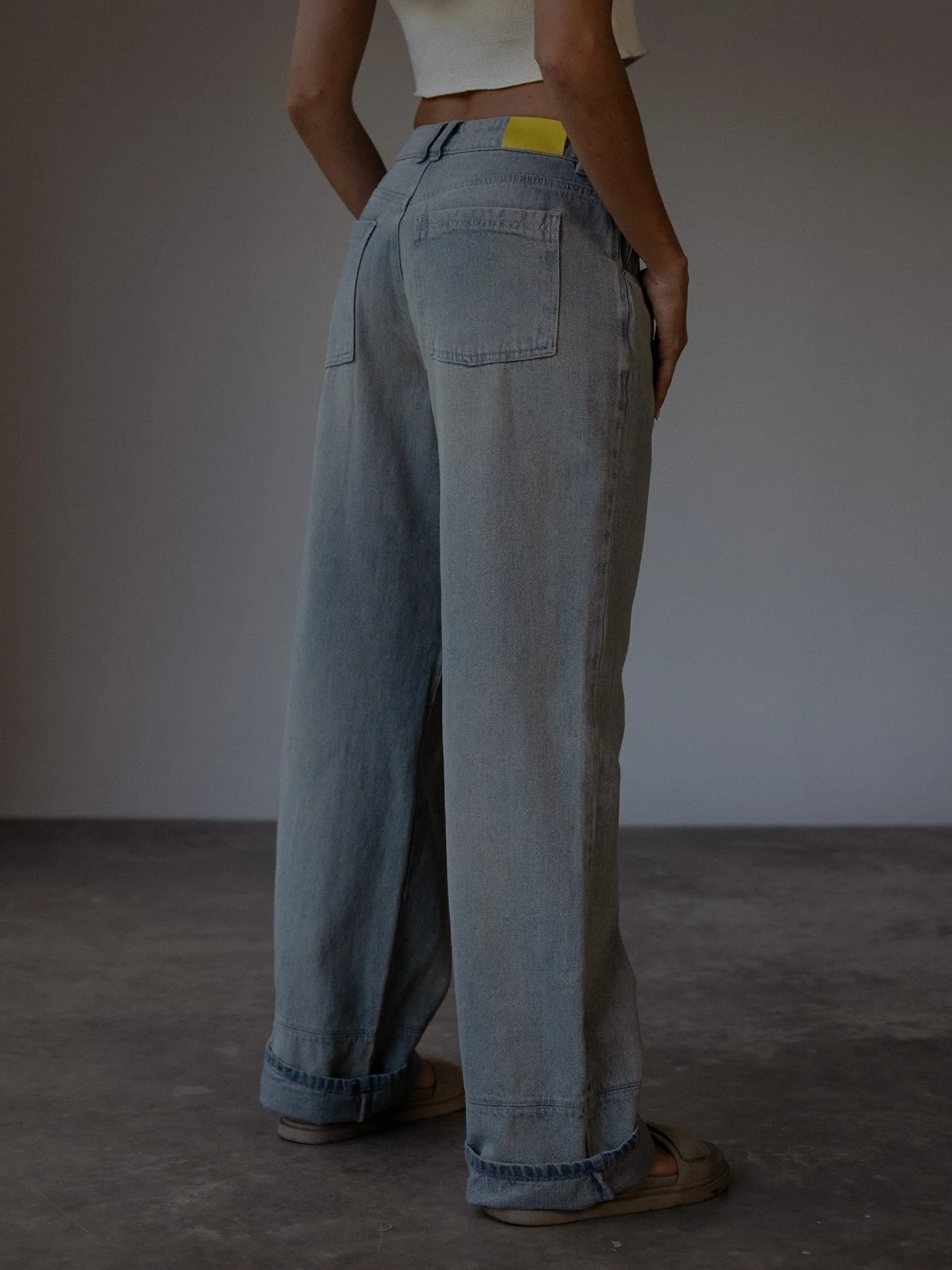 RENEW WIDE LEG JEAN - DIRTY ICE BLUE