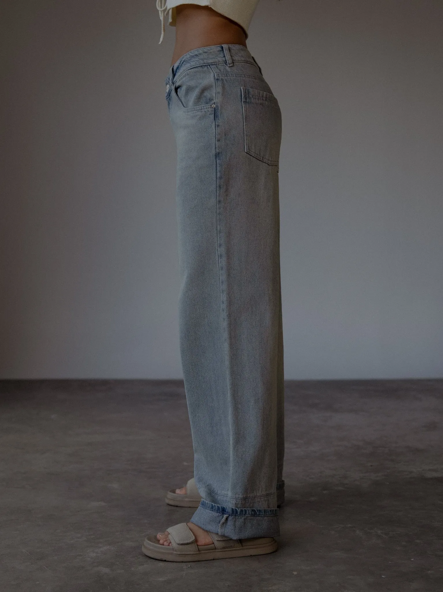 RENEW WIDE LEG JEAN - DIRTY ICE BLUE