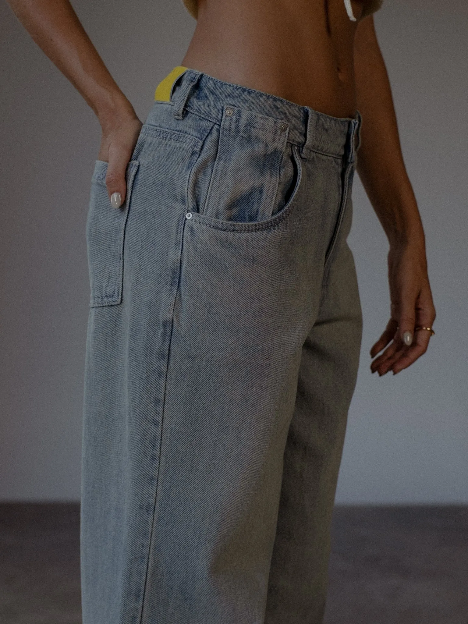 RENEW WIDE LEG JEAN - DIRTY ICE BLUE