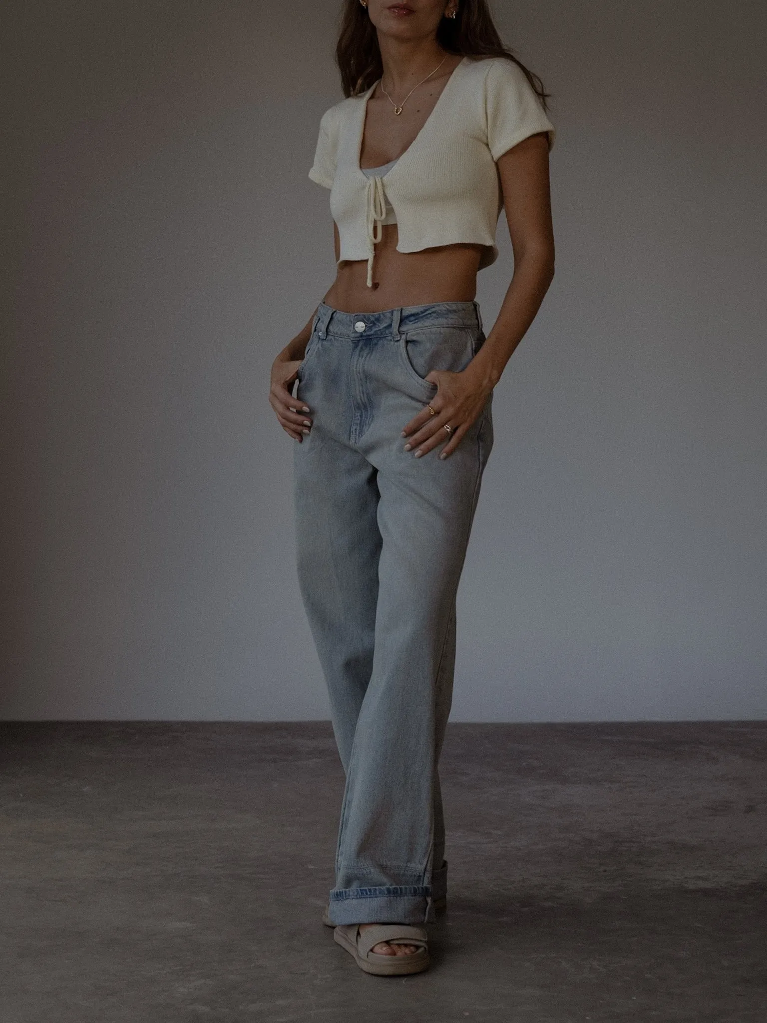 RENEW WIDE LEG JEAN - DIRTY ICE BLUE