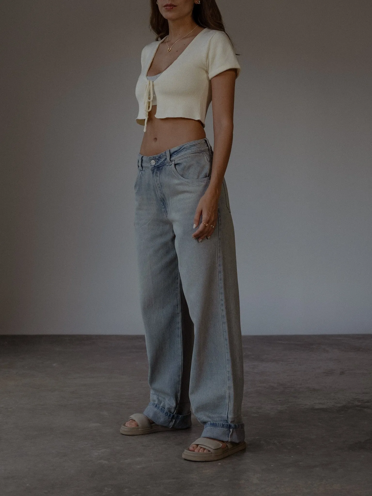 RENEW WIDE LEG JEAN - DIRTY ICE BLUE