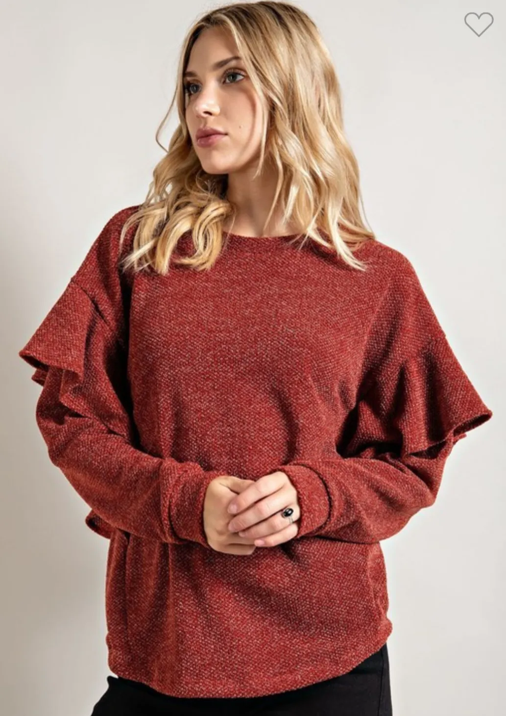 Ruffle Sleeve Sweater