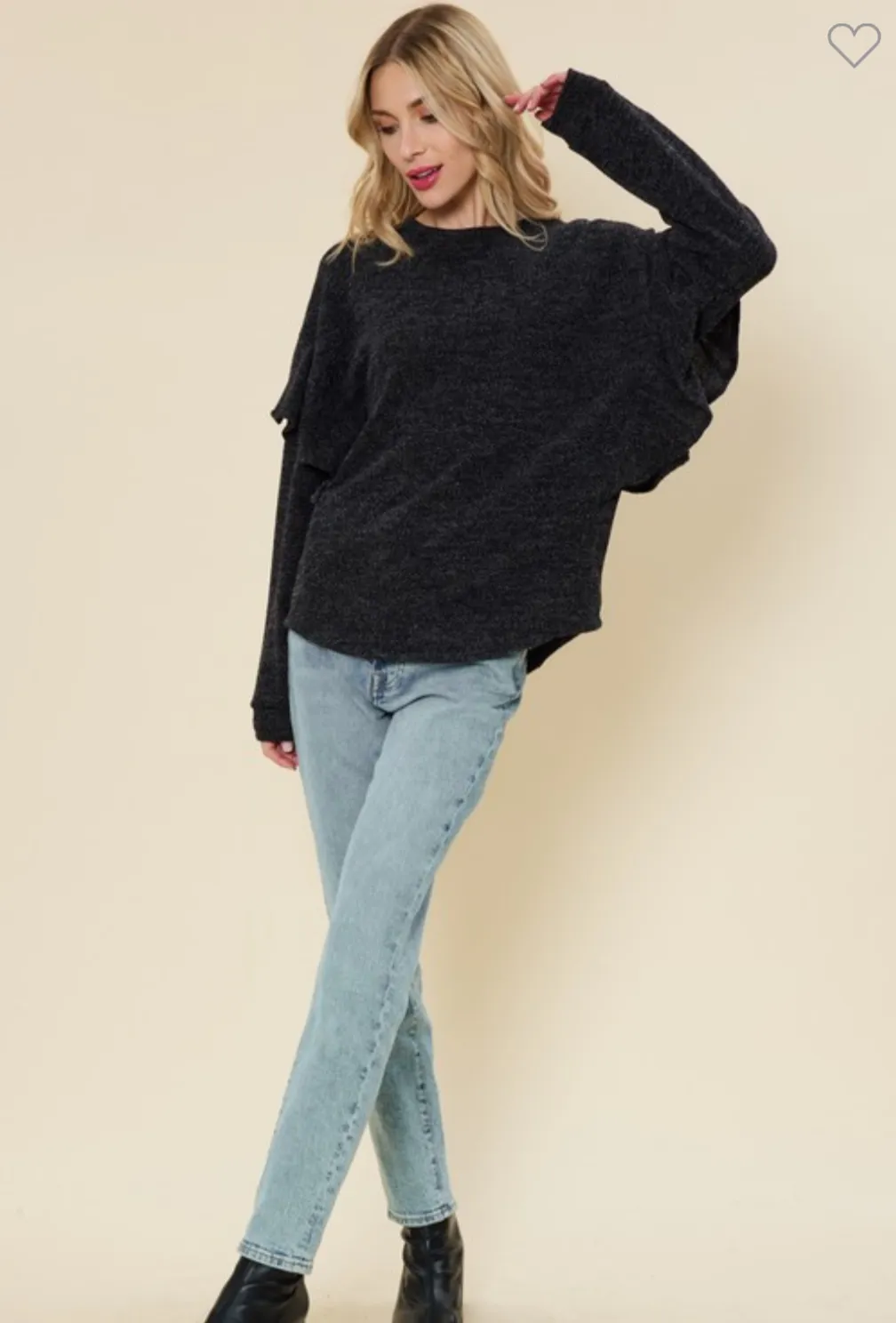 Ruffle Sleeve Sweater