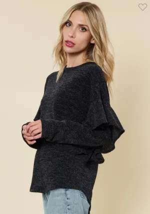 Ruffle Sleeve Sweater