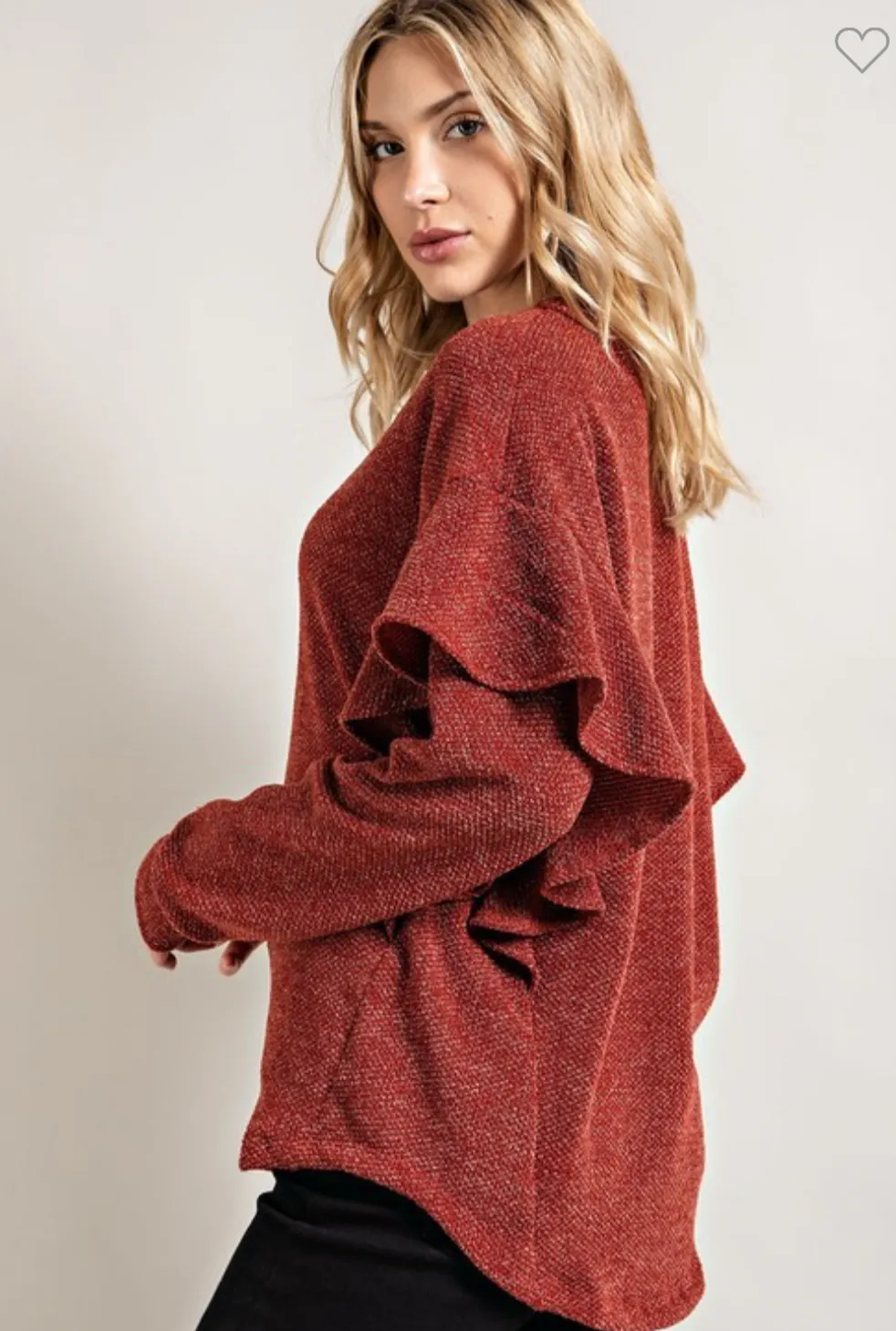Ruffle Sleeve Sweater