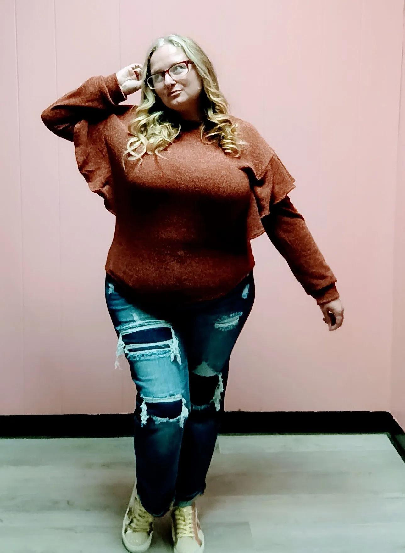 Ruffle Sleeve Sweater