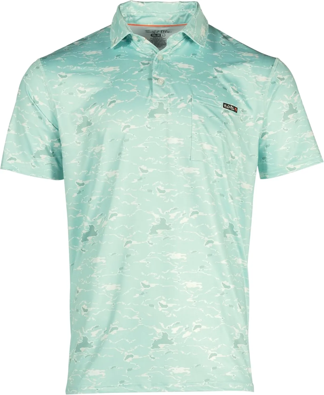 Salt Life Men's Tactical Camo Short Sleeve Performance Pocket Polo Tee