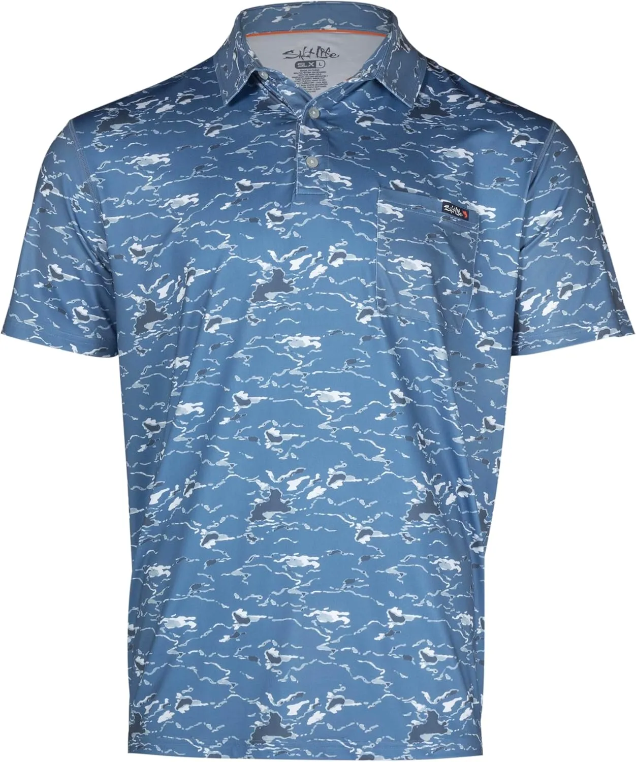 Salt Life Men's Tactical Camo Short Sleeve Performance Pocket Polo Tee