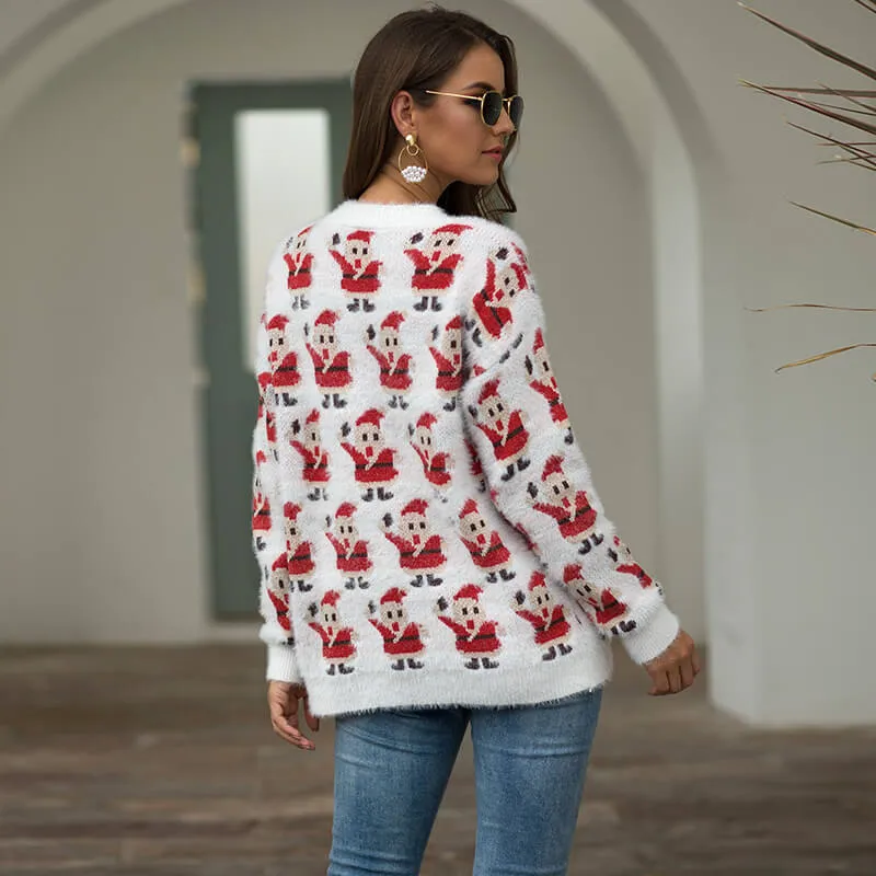 Santa Faux Mink Christmas Pullover Sweater