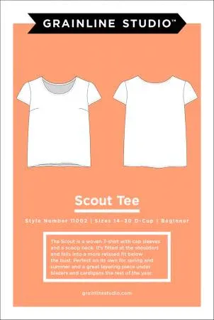 Scout Tee Pattern from Grainline Studio Sizes 14-30