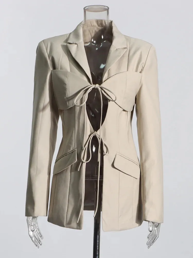 Sexy Peek a Boo Front Chic Blazer Female