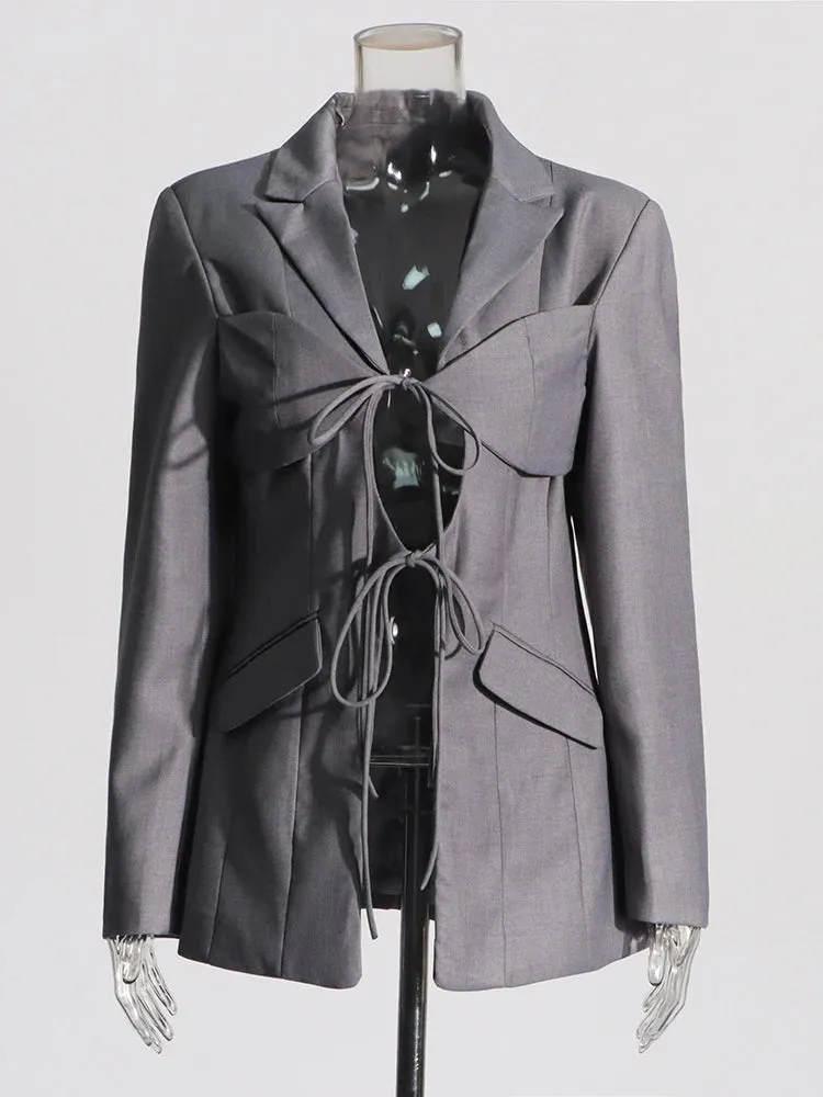 Sexy Peek a Boo Front Chic Blazer Female
