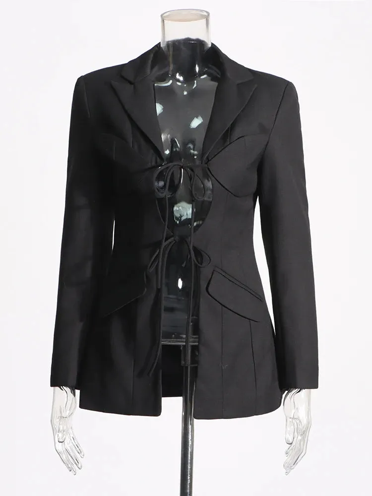 Sexy Peek a Boo Front Chic Blazer Female