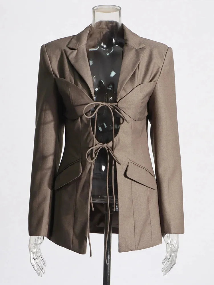 Sexy Peek a Boo Front Chic Blazer Female