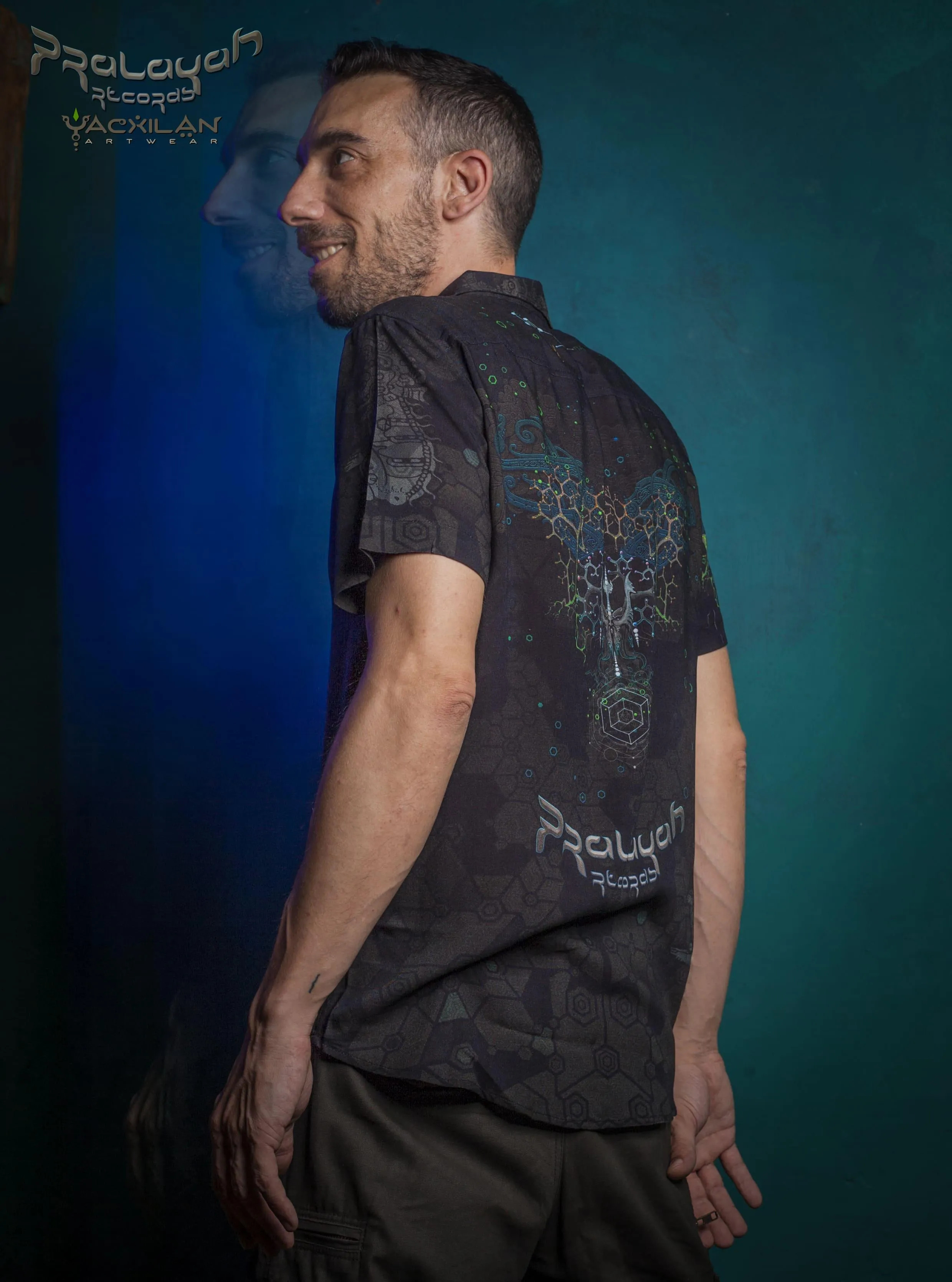 Shirt Men Half Sleeves / Viscose AOP - PRALAYAH