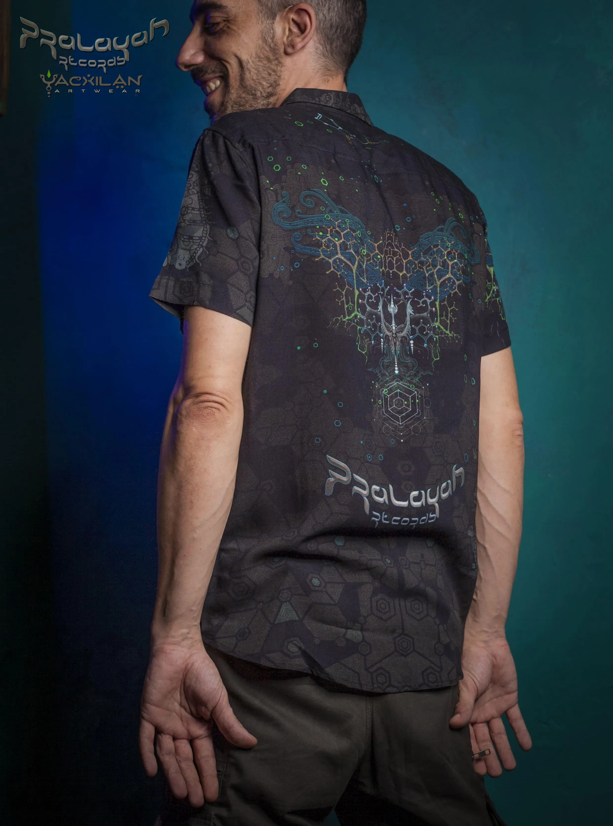 Shirt Men Half Sleeves / Viscose AOP - PRALAYAH