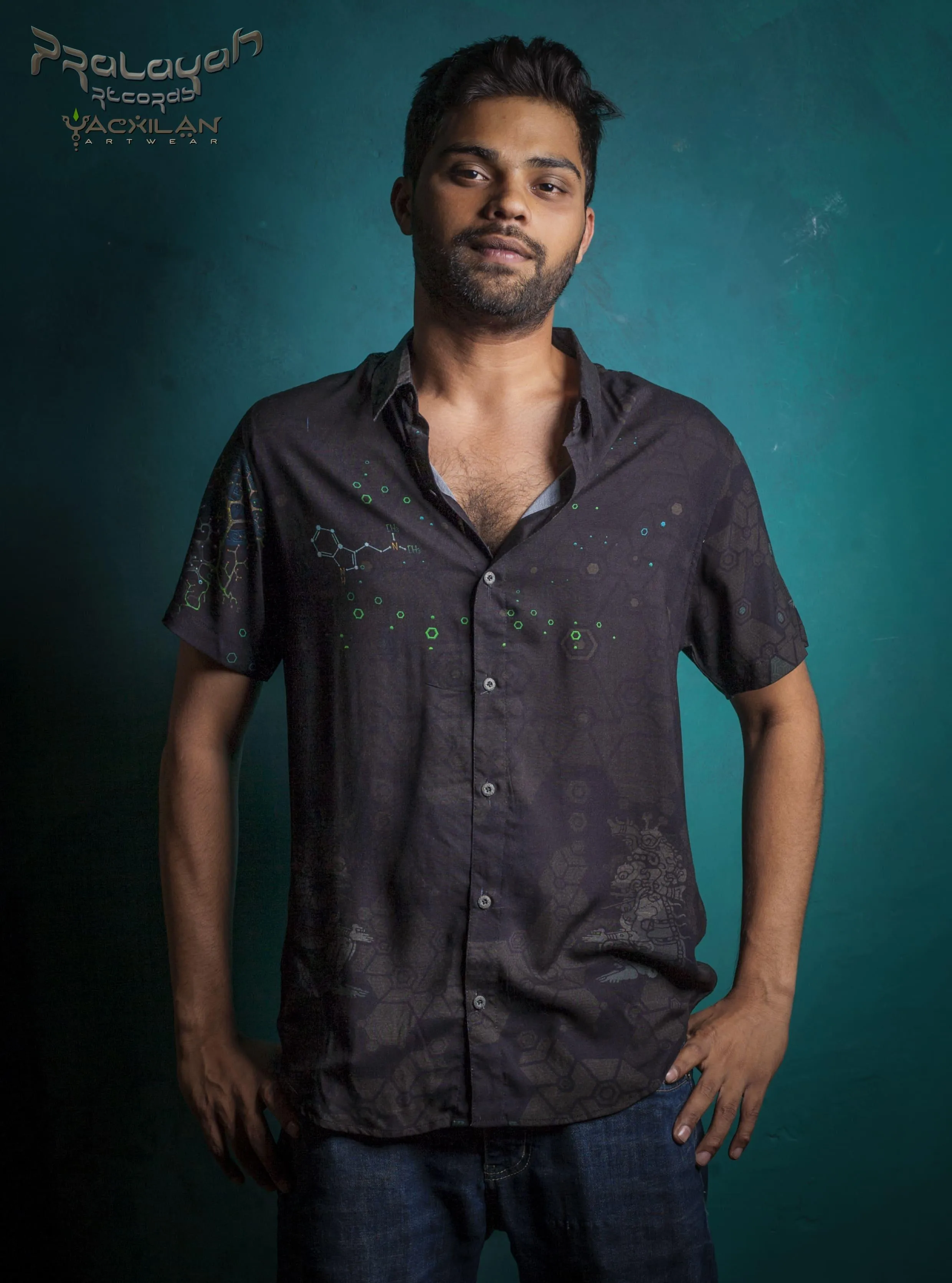 Shirt Men Half Sleeves / Viscose AOP - PRALAYAH