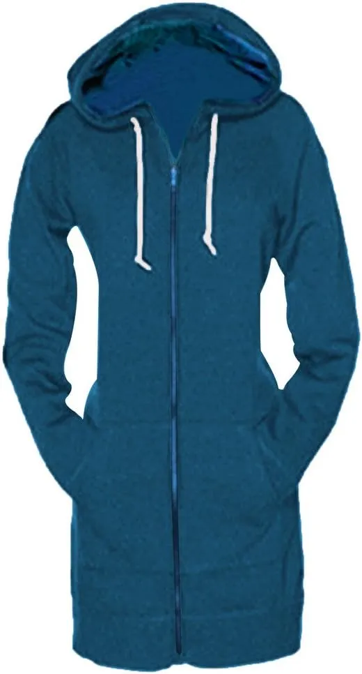 SKYLINEWEARS Women Casual Zip Up Hoodies Fleece Tunic Sweatshirt Long Hoodie Jacket With Pockets