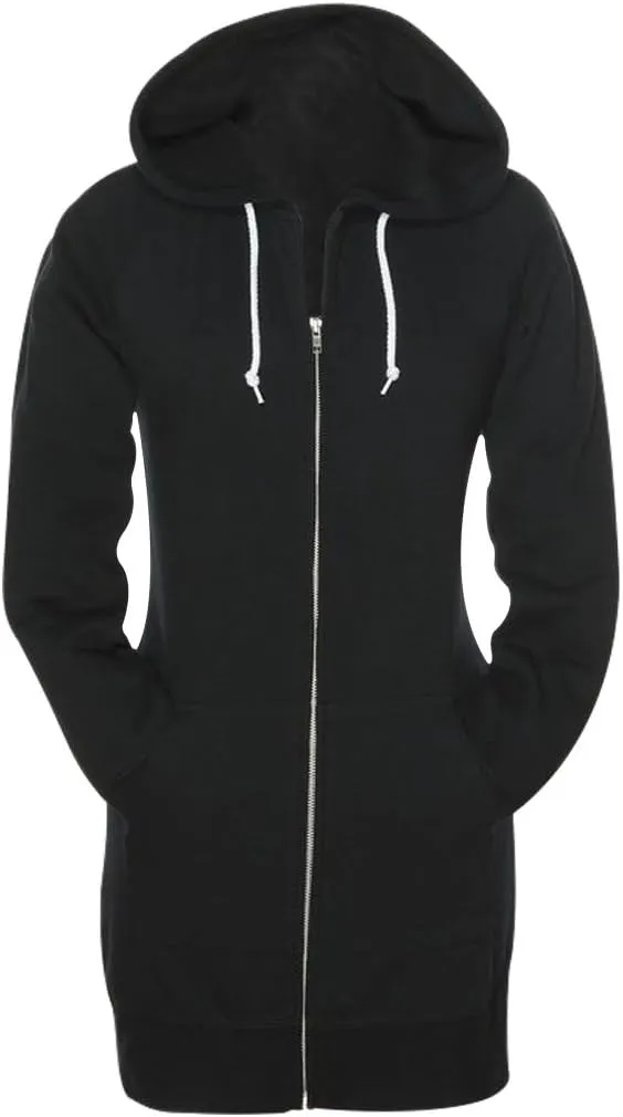 SKYLINEWEARS Women Casual Zip Up Hoodies Fleece Tunic Sweatshirt Long Hoodie Jacket With Pockets