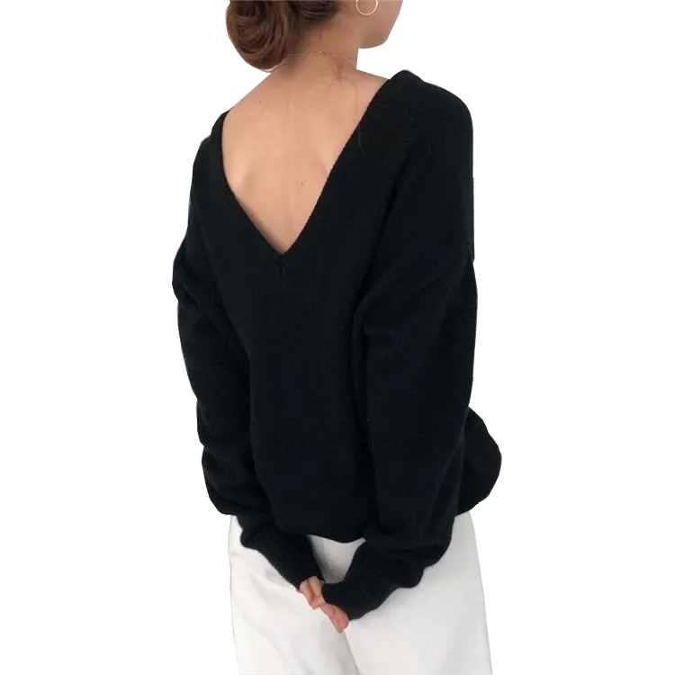 Slouchy V-Back Sweater