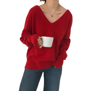 Slouchy V-Back Sweater