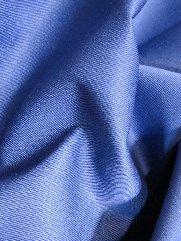 Solid Reversible Formal Poly Cotton Twill Fabric / Royal Blue / Sold By The Yard