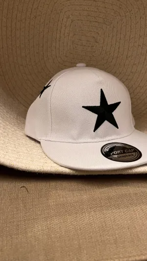 Star Snapback Hat in White