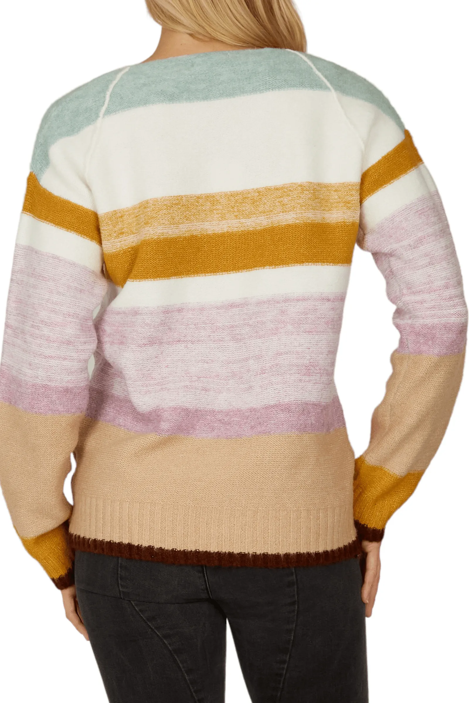 Stripe Print Sweater in White | Womens | Baciano